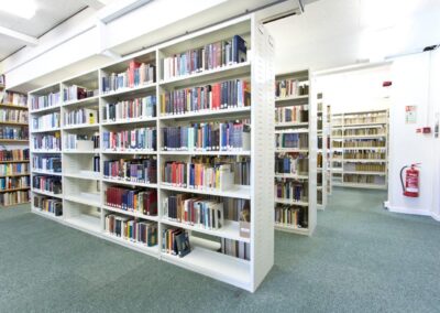 White Steel Library Shelves